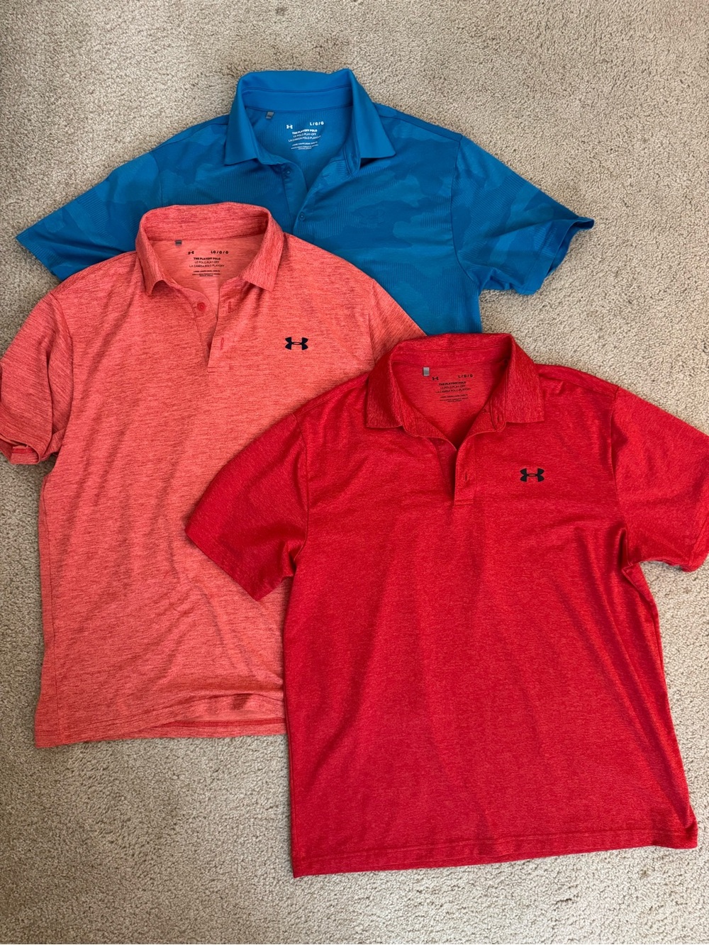 Under Armour Men’s Polo Pack - Blue, Red and Orange Shades